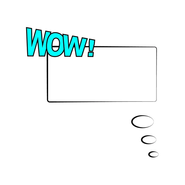 図。白い背景に隔離されたコミックポップアートスタイルのフレームテンプレート。テキストワウとコミックバブルスピーチ. — ストック写真