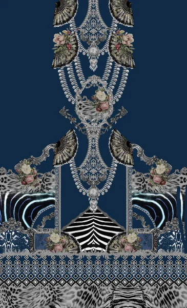 Design baroque bleu — Photo