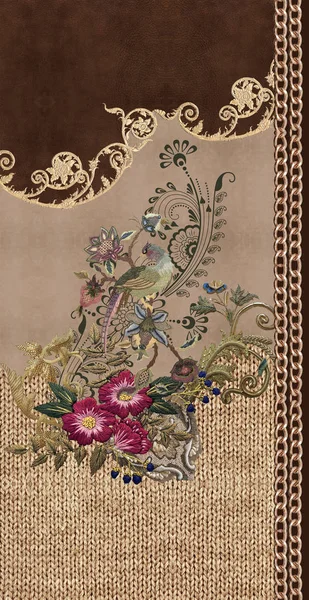 embroidery texture baroque design