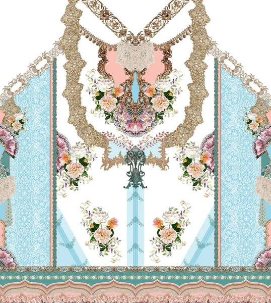 Romantiska Blommor Färger Smycken Design — Stockfoto