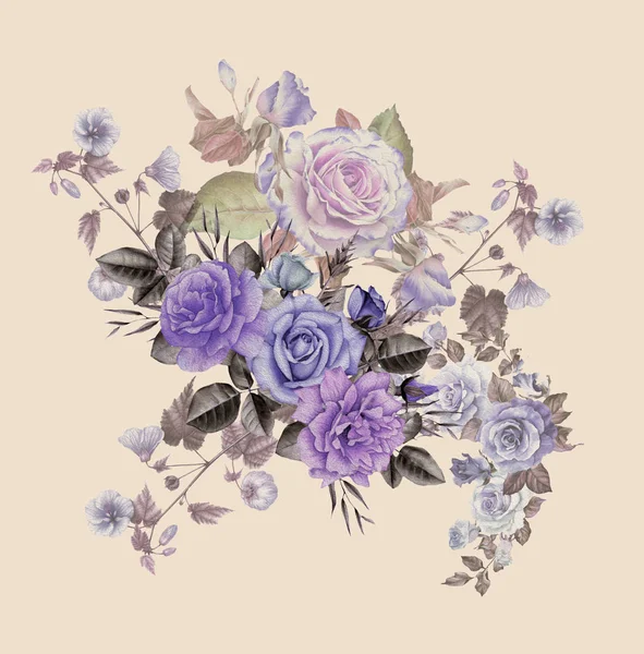 Bloemen Tuin Romantisch Violet Design — Stockfoto