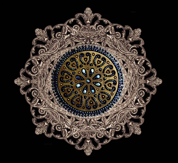 Mandala Geometriskt Barockguld — Stockfoto