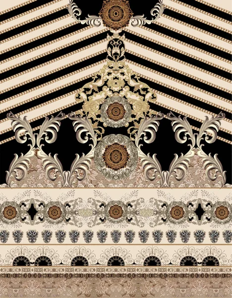 Barokowe Złote Linie Geometryczny Luksus — Zdjęcie stockowe