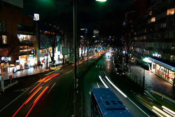 Traffic in Tokyo by night