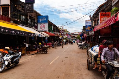 Siem Reap, Kamboçya - 20th Eyl 2018 - Pub Street gündüz