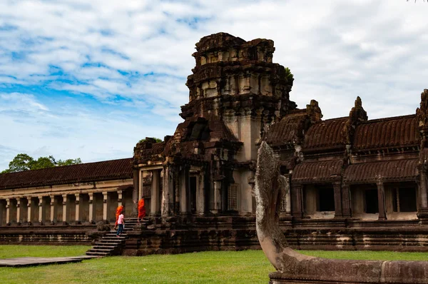 Buddhističtí Mniši Angkor Wat Kambodža — Stock fotografie
