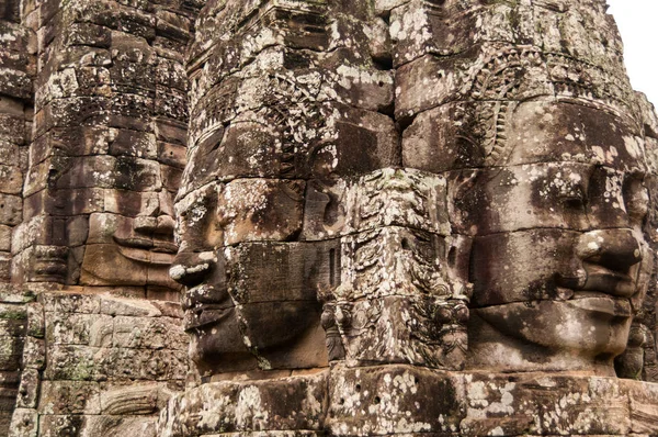 Kamenné Hlavy Angkor Wat Kambodža — Stock fotografie