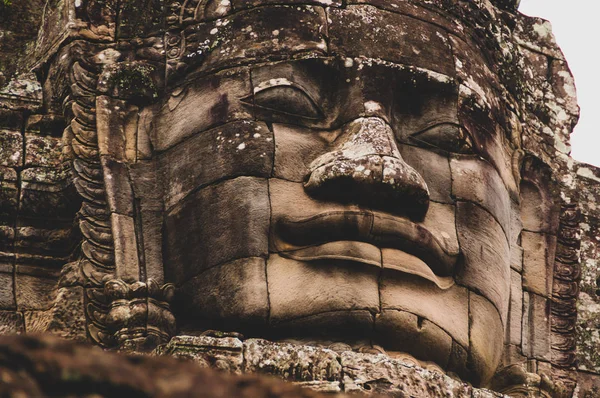Kamenná Hlava Zespodu Angkor Wat Kambodža — Stock fotografie