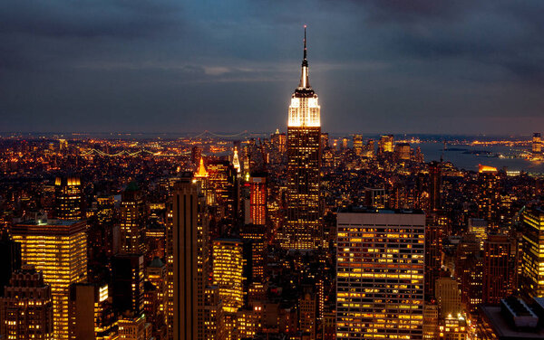 View across Manhattan at sundown