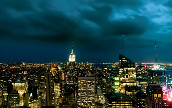 Нью Йорк Закат Манхэттен — стоковое фото