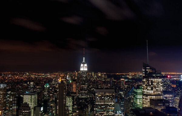 Looking towards the Empire State Building by night