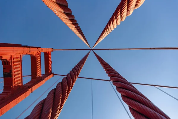 Die Verkabelung Der Goldenen Torbrücke San Francisco — Stockfoto