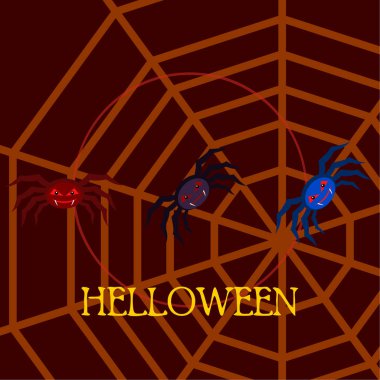 Cadılar Bayramı arka plan örümcekler vektör çizim ile