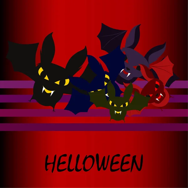 Ilustracja Wektorowa Nietoperzy Halloween Halloween Plakat — Wektor stockowy