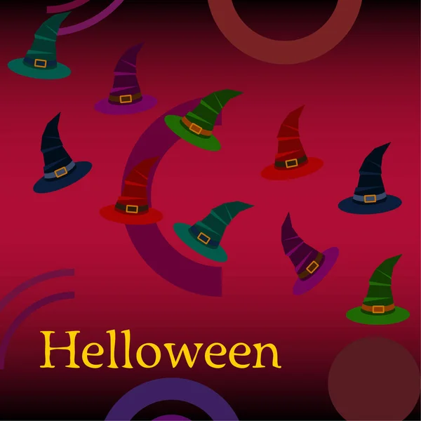 Halloween Heks Hoeden Vector Achtergrond — Stockvector