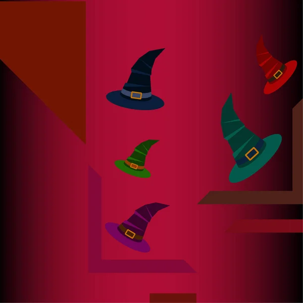 Halloween Sombreros Brujas Vector Fondo — Archivo Imágenes Vectoriales