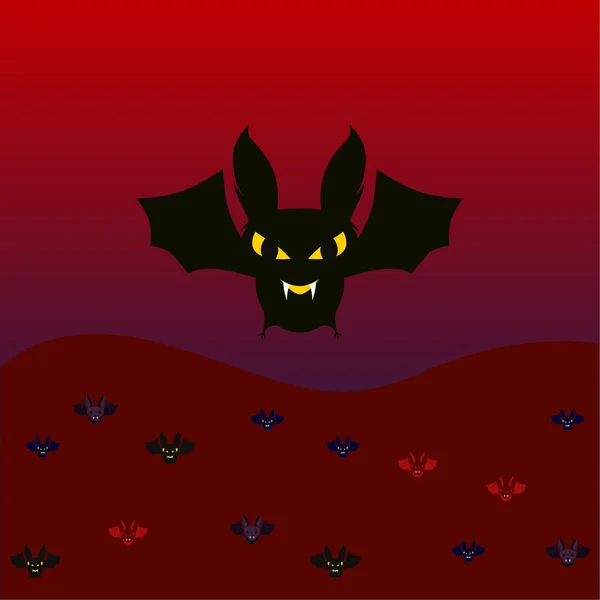 Pipistrelli Halloween Poster Halloween Illustrazione Vettoriale — Vettoriale Stock