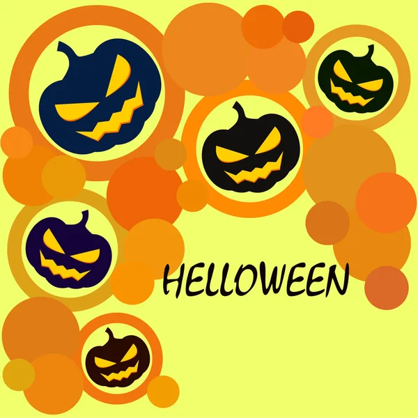 Halloween Pompoenen Lantaarns Oranje Achtergrond — Stockvector