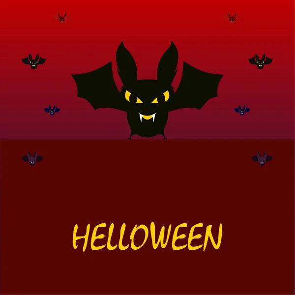 Halloween Netopýři Halloween Plakát Vektorové Ilustrace — Stockový vektor