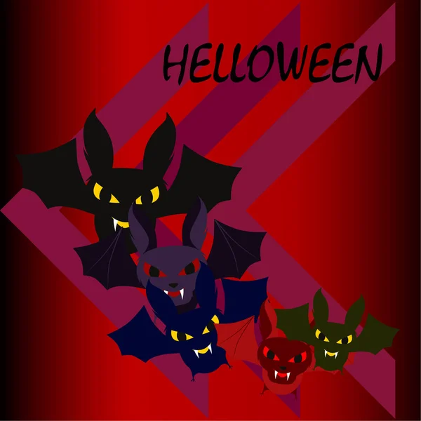 Chauves Souris Halloween Poster Halloween Vecteur — Image vectorielle