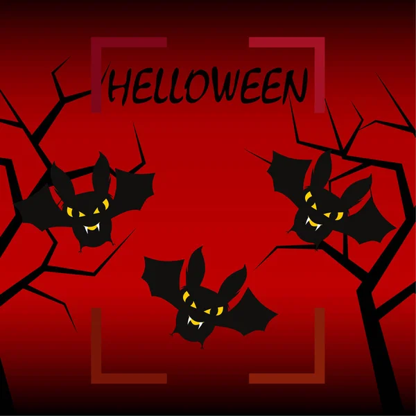 Halloween Denevér Háttér Halloween Kártya Vektoros Illusztráció — Stock Vector