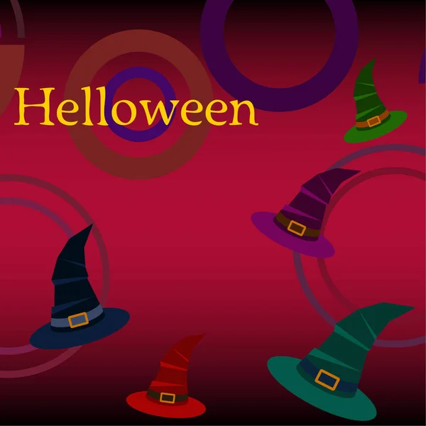 Halloween Heks Hoeden Vector Achtergrond — Stockvector