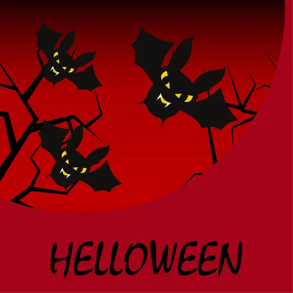 Halloween Denevér Háttér Halloween Kártya Vektoros Illusztráció — Stock Vector