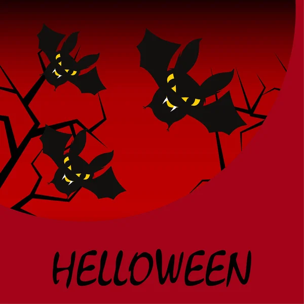 Fondo Murciélagos Halloween Tarjeta Halloween Ilustración Vectorial — Archivo Imágenes Vectoriales