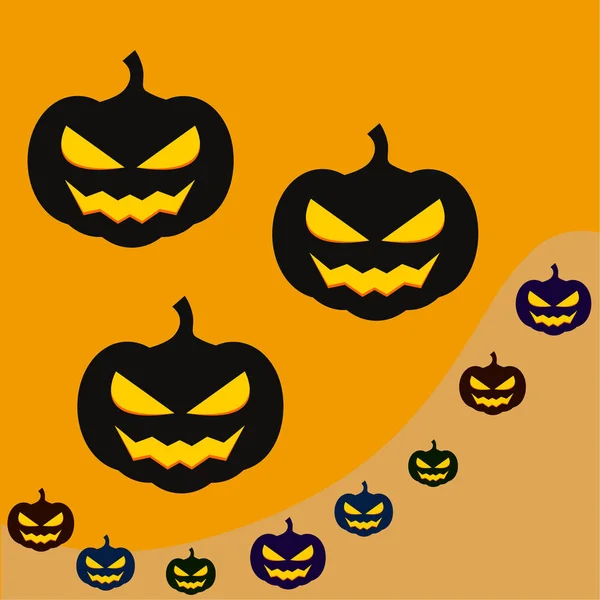 Halloween Citrouilles Illustration Vectoriel Fond — Image vectorielle