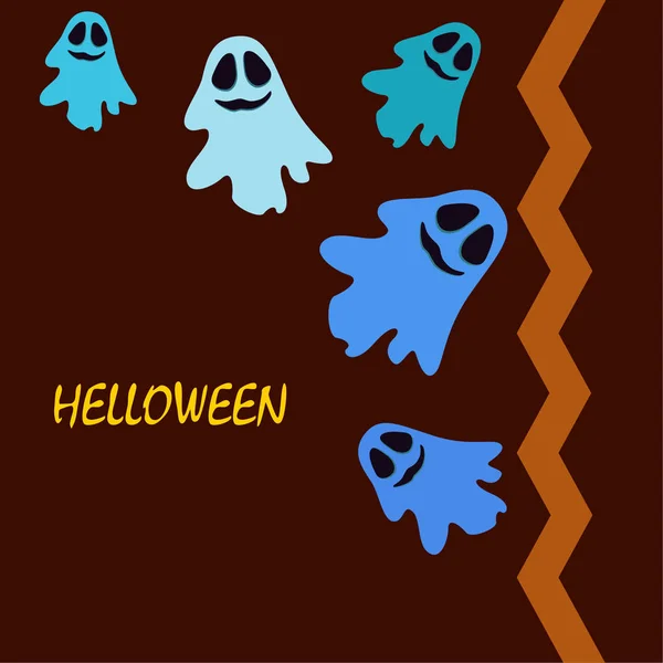 Halloween Vetor Fundo Com Fantasmas Ilustração — Vetor de Stock