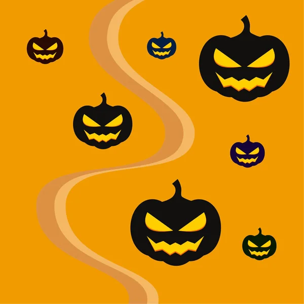 Halloween Citrouilles Illustration Vectoriel Fond — Image vectorielle