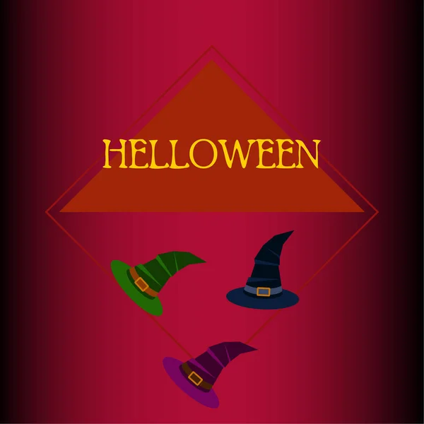 Halloween Fond Avec Chapeaux Sorcière Carte Halloween — Image vectorielle