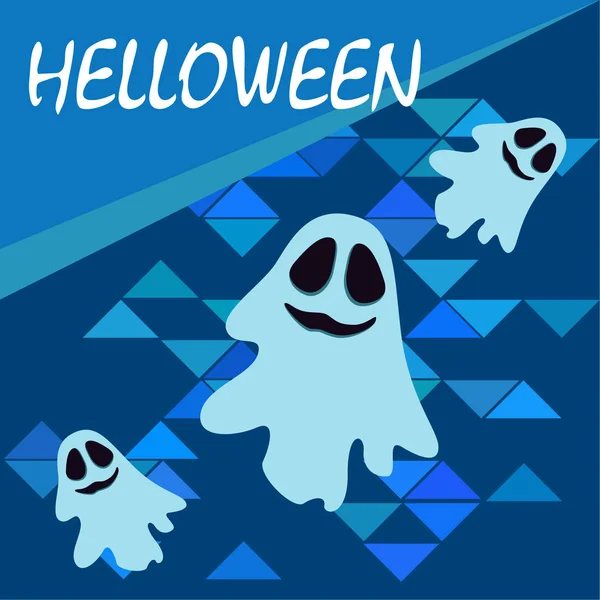 Halloween Geest Nacht Illustratie Vector Achtergrond — Stockvector