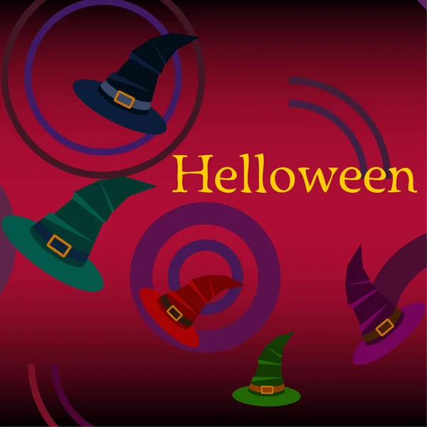Halloween Cadı Şapkaları Vektör Arka Plan — Stok Vektör