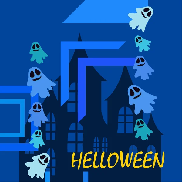 ハロウィーンの幽霊図 ベクトルの背景 — ストックベクタ