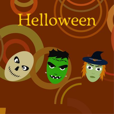 Cadılar Bayramı arka plan kafatasları, vektör çizim ile