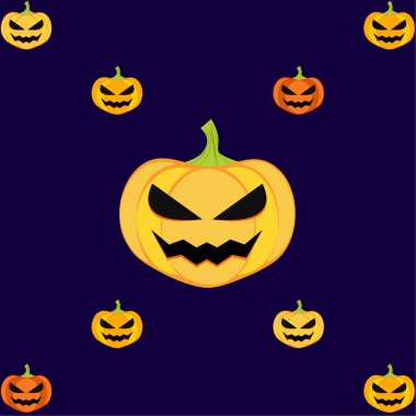 Halloween Pumpkins arka plan, vektör çizim. 
