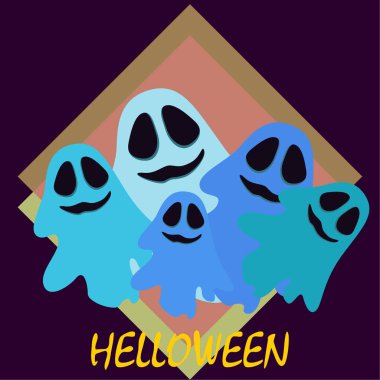 Cadılar Bayramı hayalet illüstrasyon, vektör arka plan