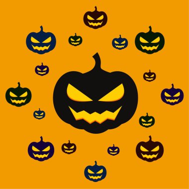 Halloween pumpkins illüstrasyon vektör arka plan