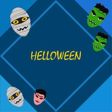 Cadılar Bayramı canavarlar ile arka plan. Vektör çizim. 