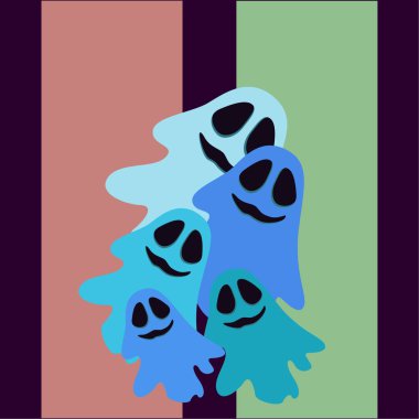 Cadılar Bayramı hayalet illüstrasyon, vektör arka plan