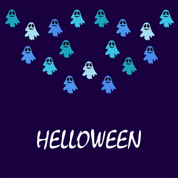 Ilustración Halloween Con Fantasmas Vector Fondo — Archivo Imágenes Vectoriales