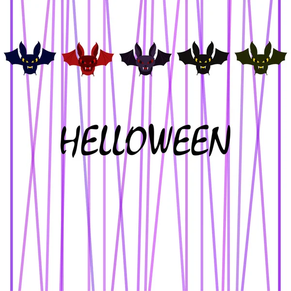 Halloween Bats Background Halloween Poster Vector Illustration — Stock Vector