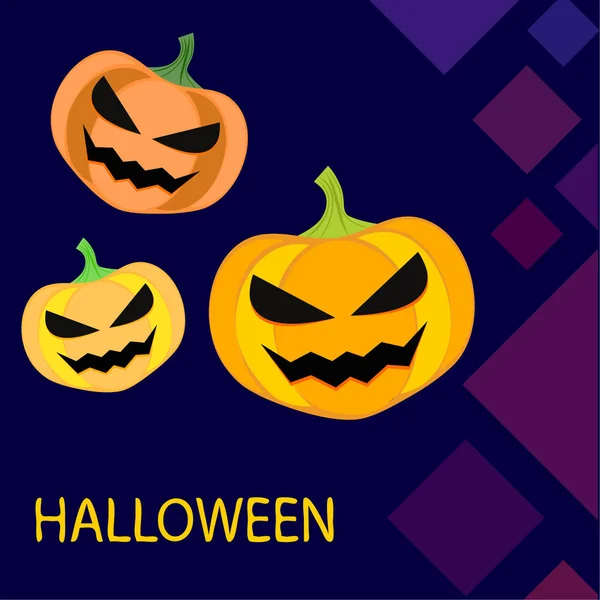 Lanternes Halloween Fond Citrouilles Illustration Vectorielle — Image vectorielle