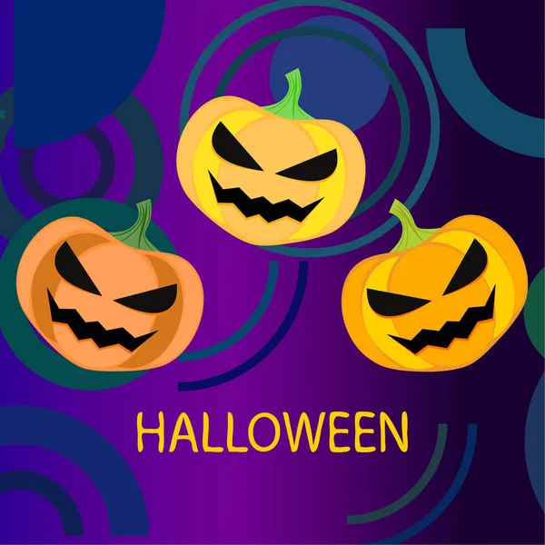 Sfondo Zucche Halloween Illustrazione Vettoriale — Vettoriale Stock