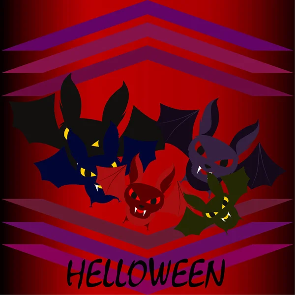 Murciélagos Halloween Cartel Halloween Vector — Vector de stock