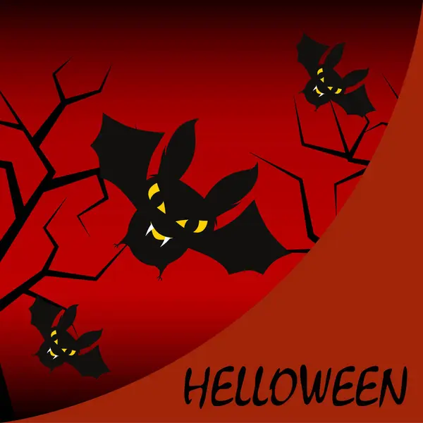 Pipistrelli Halloween Sfondo Biglietto Halloween Illustrazione Vettoriale — Vettoriale Stock