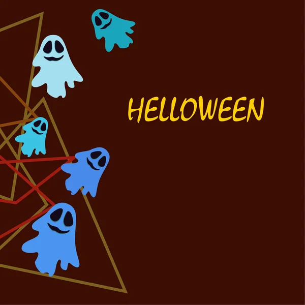 Illustrazione Halloween Con Fantasmi Sfondo Vettore — Vettoriale Stock