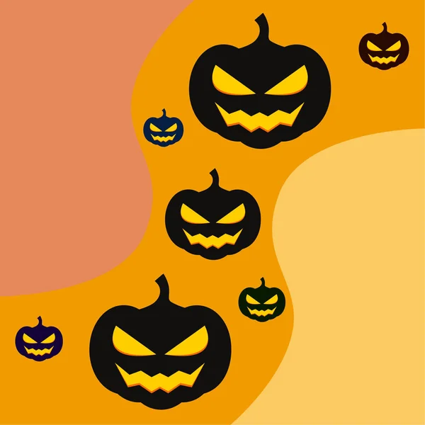 Halloween Citrouilles Illustration Vectoriel Fond — Image vectorielle