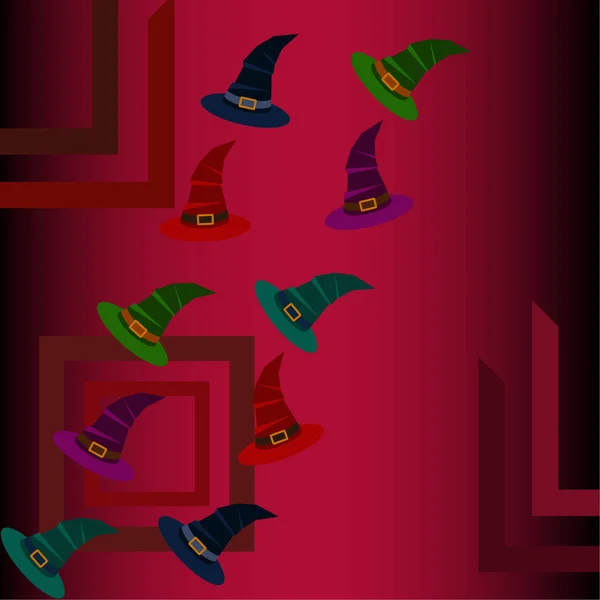 Halloween Hexenhüte Vektor Hintergrund — Stockvektor